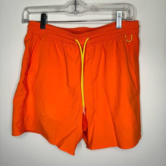 Outdoor Voices Men's Size X-Small SolarCool 7" Beach Shorts Hibiscus Orange NWOT - Picture 2 of 9
